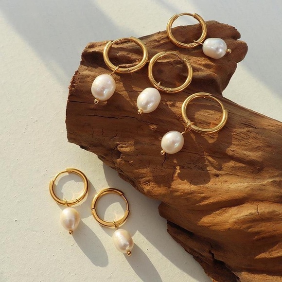 Fresh Water Pearl Earrings, Dangle Pearl Earrings, Natural Pearl Earrings - Picture 1 of 7